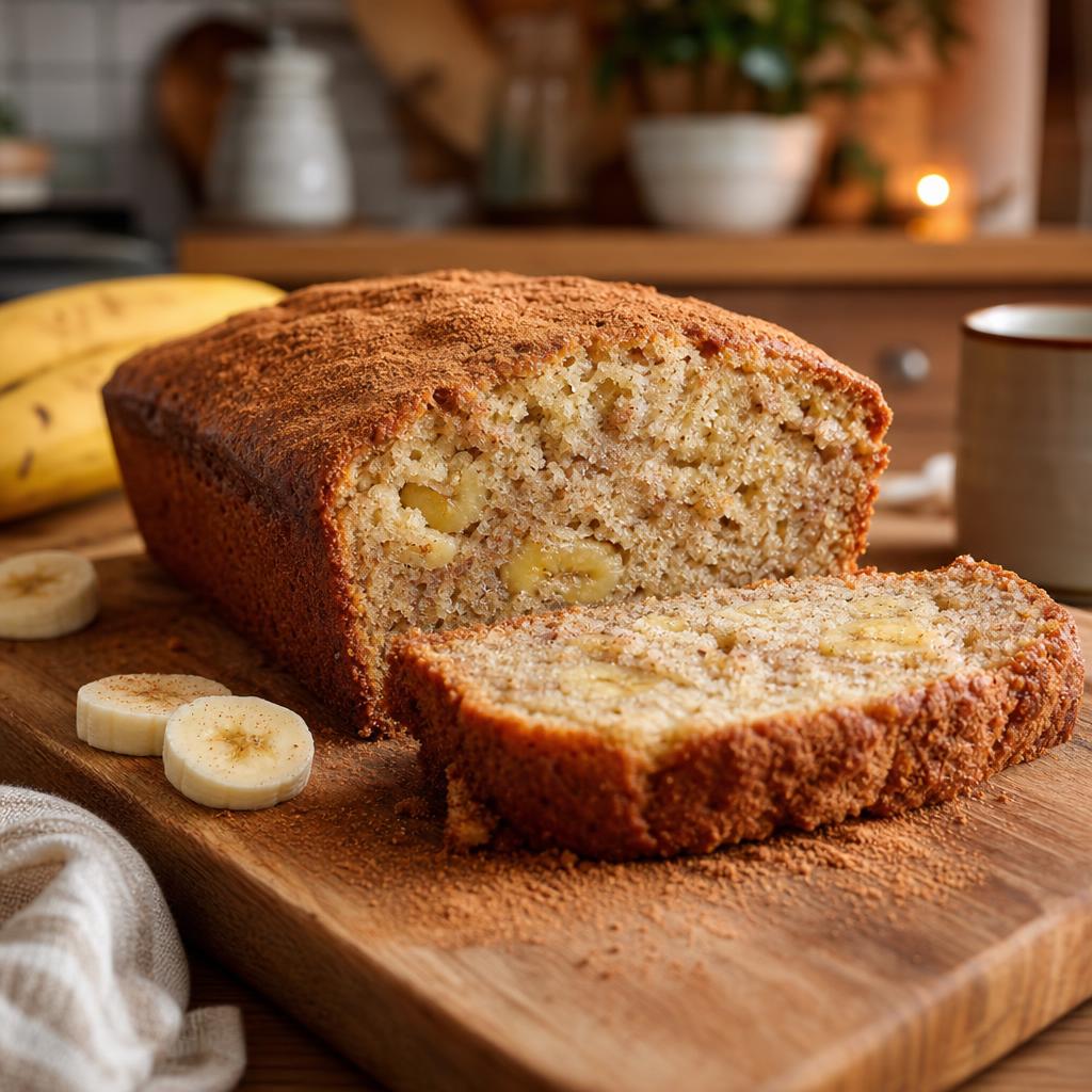 Bolo de Banana Caramelizada com Canela