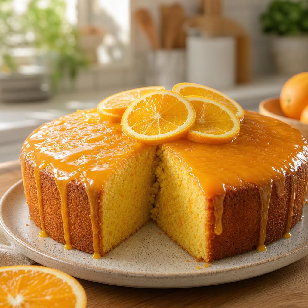 Bolo de Laranja Fofinho com Calda Cítrica